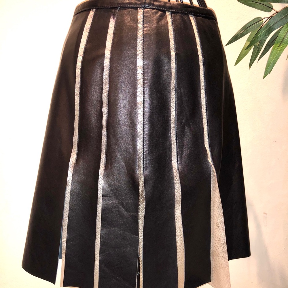 Monika Chiang black snake skin panel skirt